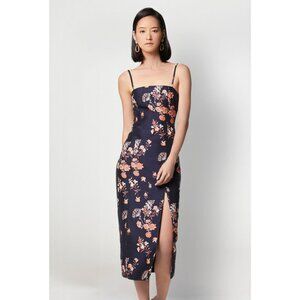 ELLIATT Platinum Midi Dress Black Floral Size Large